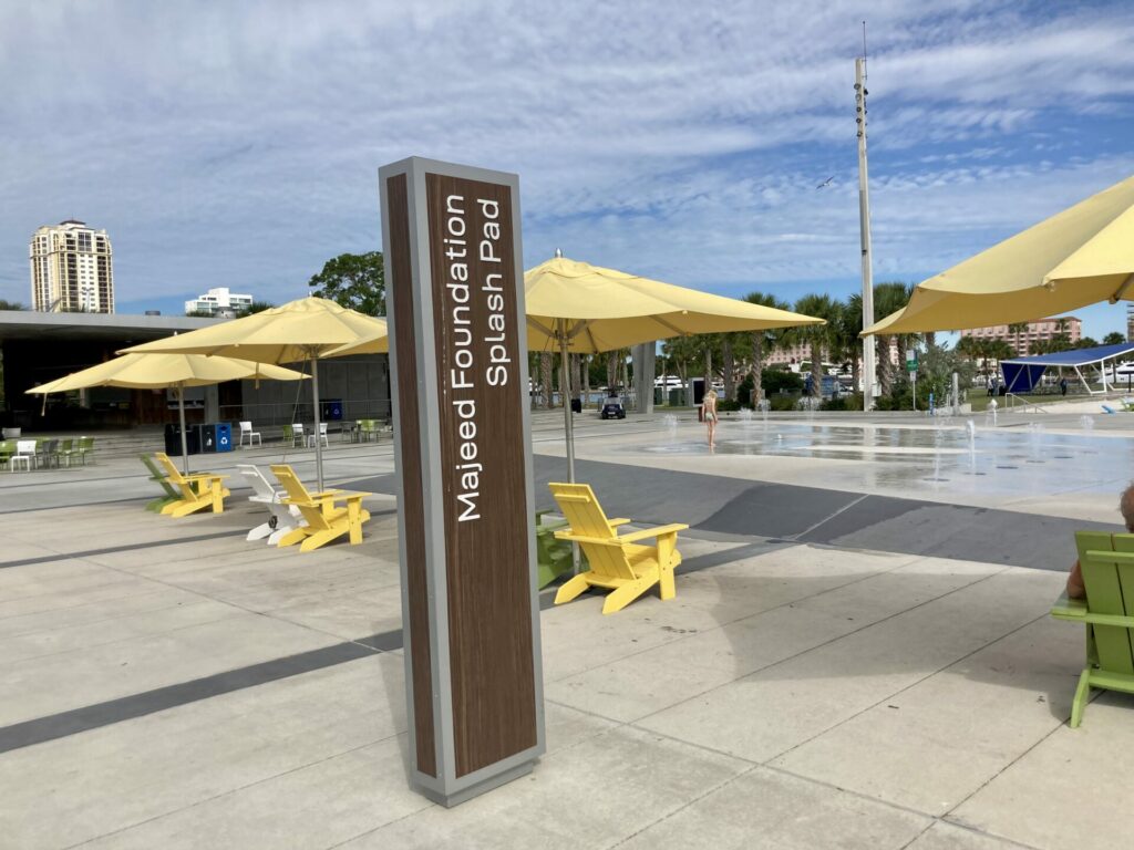 Majeed foundation splash pad at st. pete pier in Florida