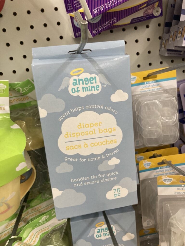 disposable diaper bags at the dollar store
