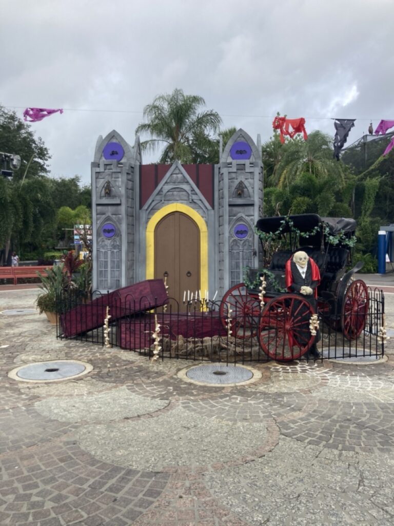 Halloween decorations at the entrance of ZooTampa