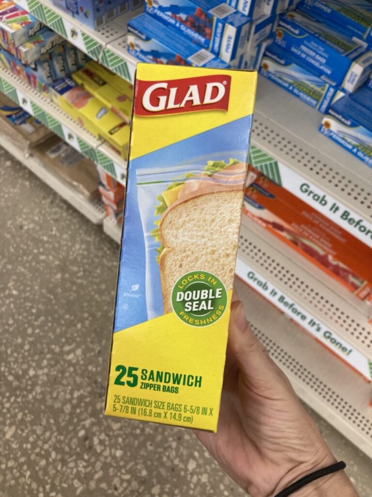 bo of glad sandwich bags