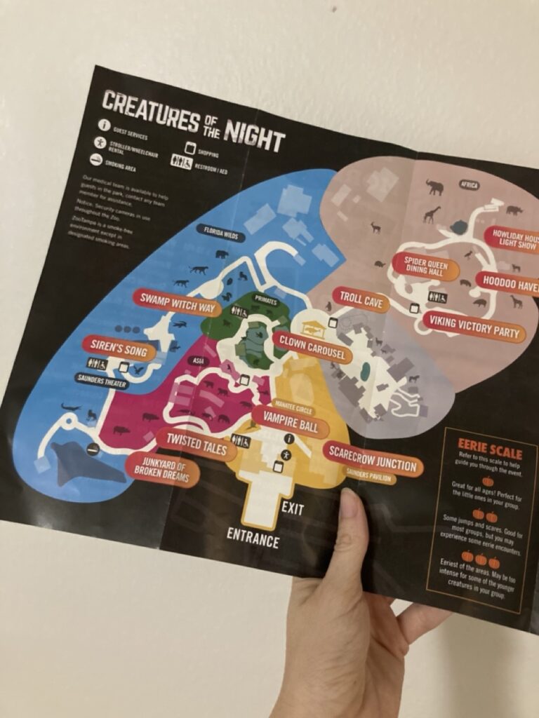 creatures of the night zootampa event map brochure