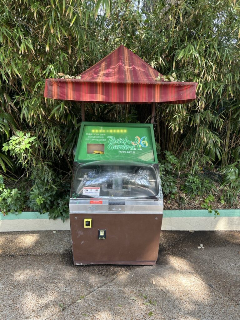 mold-a-rama machine at busch gardens